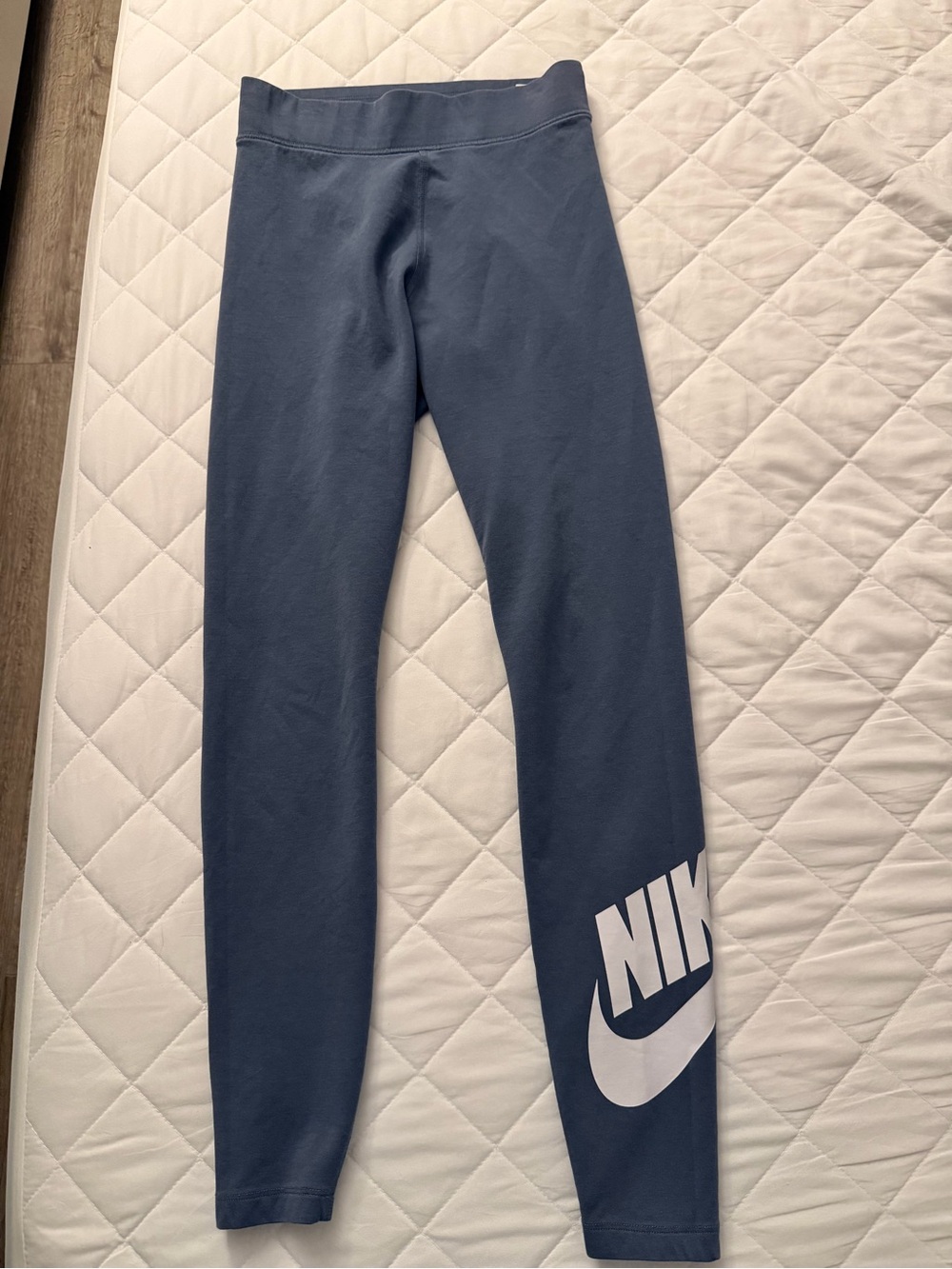 Nike Girls' Navy Blue Leggings with White Logo